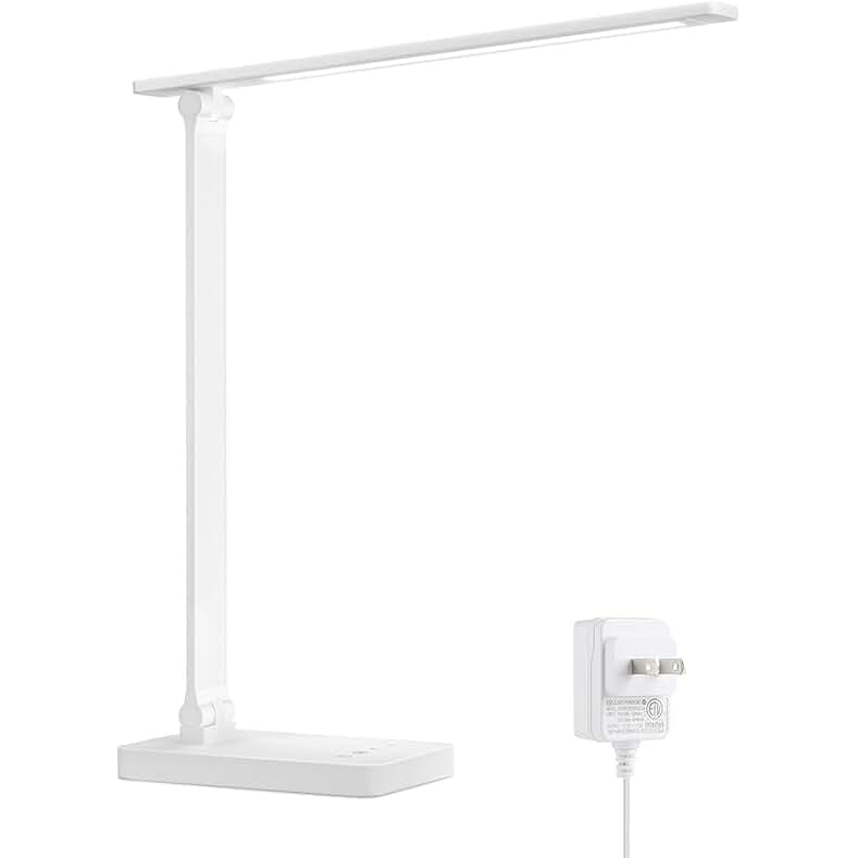 Lepro LED Desk Lamp, Metal Desk Light 9.5W 800lm, Forbes Vetted Best Task Lamp, 5 Color Modes 5 Brightness Level, Dimmable Home Office Desktop Lamp for Reading, Crafting, Sewing, Puzzle, Nail, White