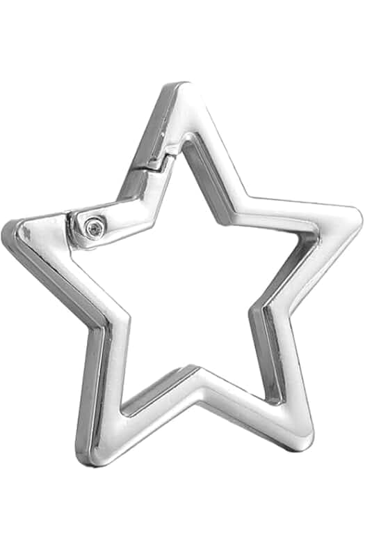 Star Shaped Stainless Steel Keychain Clip Carabiner Snap Hook Holder Carabiner Hook Clip Key Holder Carabiner Clip Keychain Carabiners for Keys and Wallet Accessory with Key Chain Rings