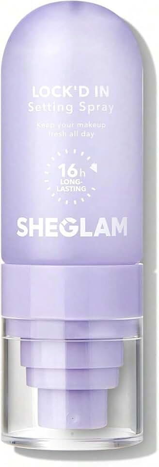 SHEGLAM Lock'd In Setting Spray Mattifying Effect Quick-Drying Long Lasting Makeup Locking Spray Oil-Control Non-Greasy Makeup Setting-Purple