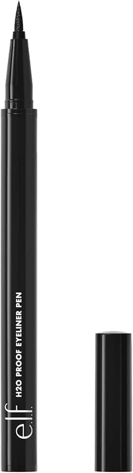 e.l.f. H2O Proof Eyeliner Pen, Felt Tip, Waterproof, Long-Lasting, High-Pigmented Liner For Bold Looks, Vegan & Cruelty-Free, Jet Black. 0.02 Fl Oz