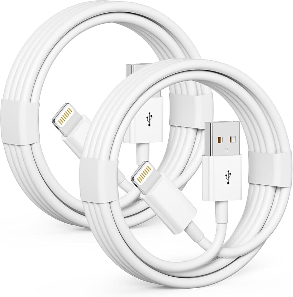 Car Carplay Cable, 2 Pack USB A to Lightning Cable 3FT, [Apple MFi Certified] Fast Charger Cord for iPhone 14/13/12/11 Pro Max/XR/XS/X/8/7/6 Plus/SE/iPad, Car Charging Cord（White, 3FT）