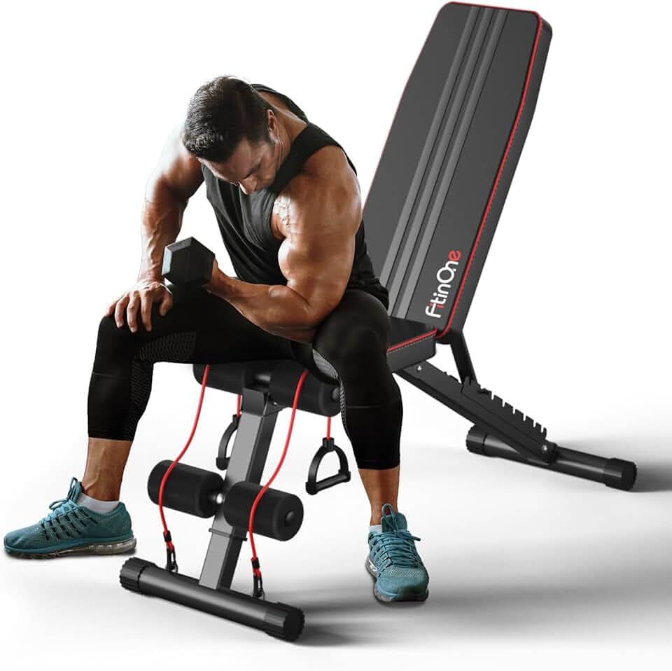 Adjustable Folding Weight Bench for Home Gym, 660 lbs Capacity Multi-Functional Workout Bench Sturdy Durable for Full Body