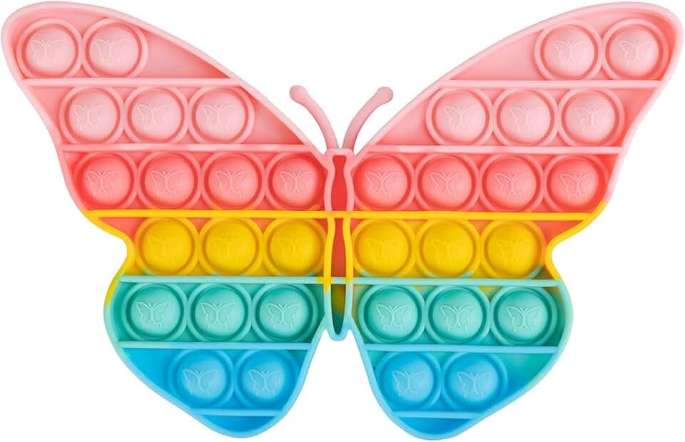 Pop Bubble Fidget Sensory Toys, Squeeze Sensory Toys, Novelty Gifts for Boys and Girls, Stress Relief and Anti-Anxiety Tools for Kids and Adults (Butterfly)