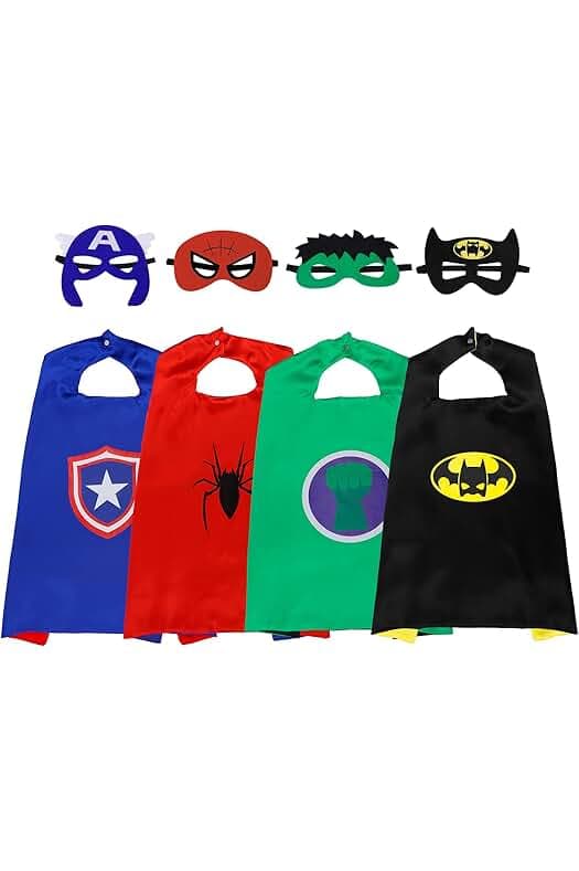 Superhero Capes for Kids,Hero Capes and Masks Fit for 4-12years old boy and girls Dress up and Holiday Costumes.
