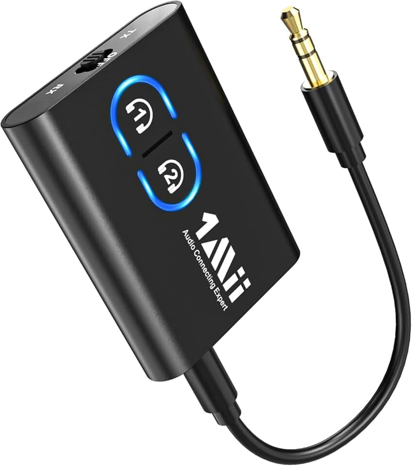 1Mii Bluetooth 5.3 Transmitter Receiver for TV to Wireless Headphones