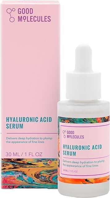 Good Molecules Hyaluronic Acid Serum - 1% Hyaluronic Acid Non-greasy Ultra Hydrating Serum, Facial Moisturizer for Plumper Skin, Skin Care for Face