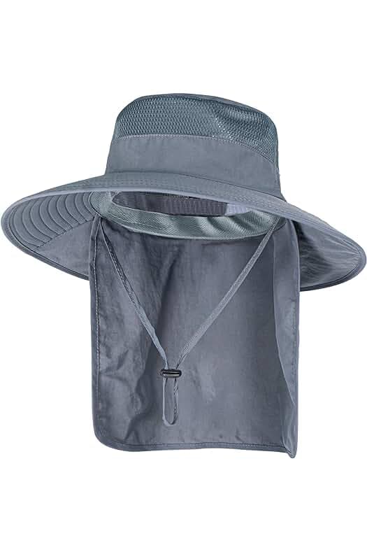 Sun Hats for Men Women Fishing Hat UPF 50+ Breathable Wide Brim Bucket Hats Summer UV Protection Safari Hat with Neck Flap