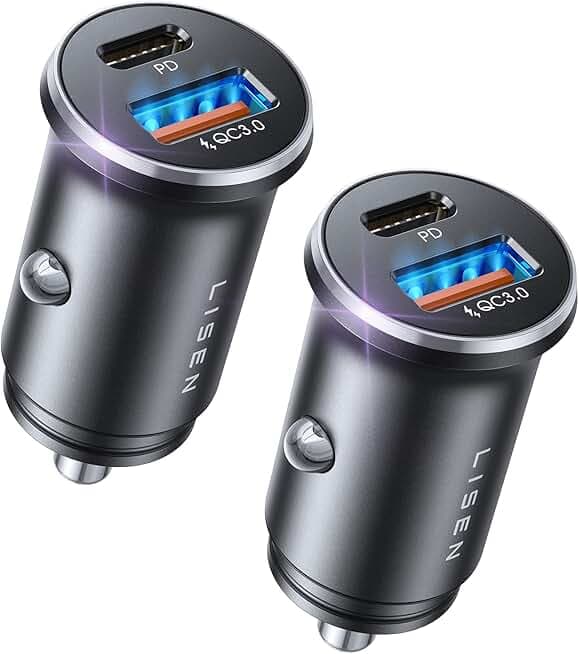 LISEN 54W Car Phone Charger USB C, Cigarette Lighter Adapter, Car Accessories for iPhone, USB C Car Charger Adapter USBC Type C 12v, Fit for iPhone 16E 16 15 14 13 12 Samsung S25 Google iPad Android