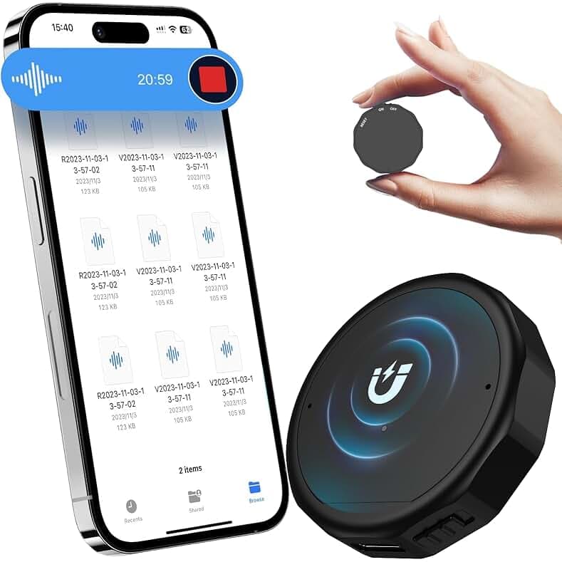 136GB Magnetic Voice Activated Recorder - Mulukusion 9800H Storage Voice Recorder with AI-Intelligent DSP 4.0 Noise Reduction
