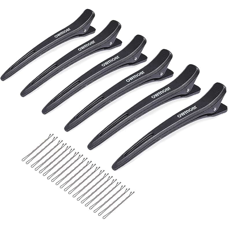 Hair Clips For Styling,With Anti Slip Teeth Duck Billed Hair Clip,6pcs Upgraded Non deformable professional hair clips For Salons Men And Women Long Hair,Black 4.7Inch Long