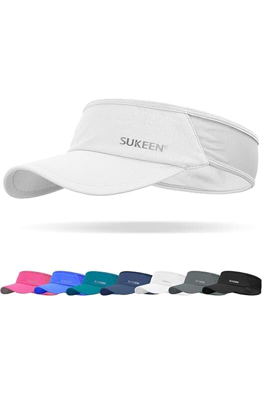 Sukeen Sports Sun Visor Men Women Lightweight Packable Cooling Stretchy Visor Hat for Running, Tennis, Golf