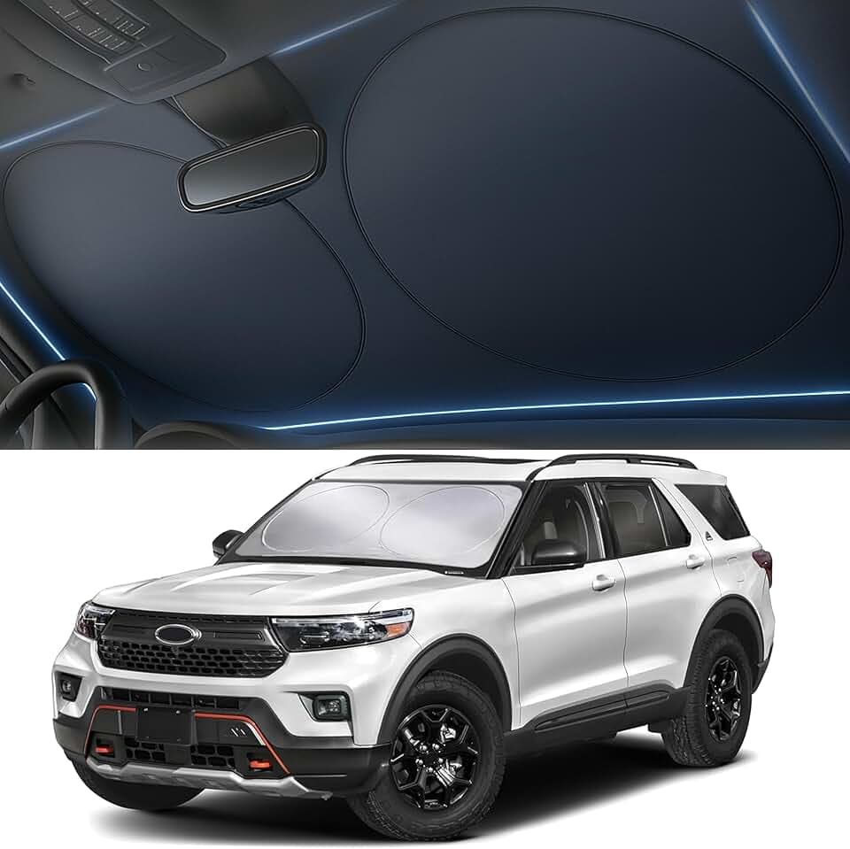 Foldable Windshield Sun Shade for Car – 240T Reflective UV and Heat Shield with Storage Bag | Keeps Interior Cool | Universal Fit for Sedans