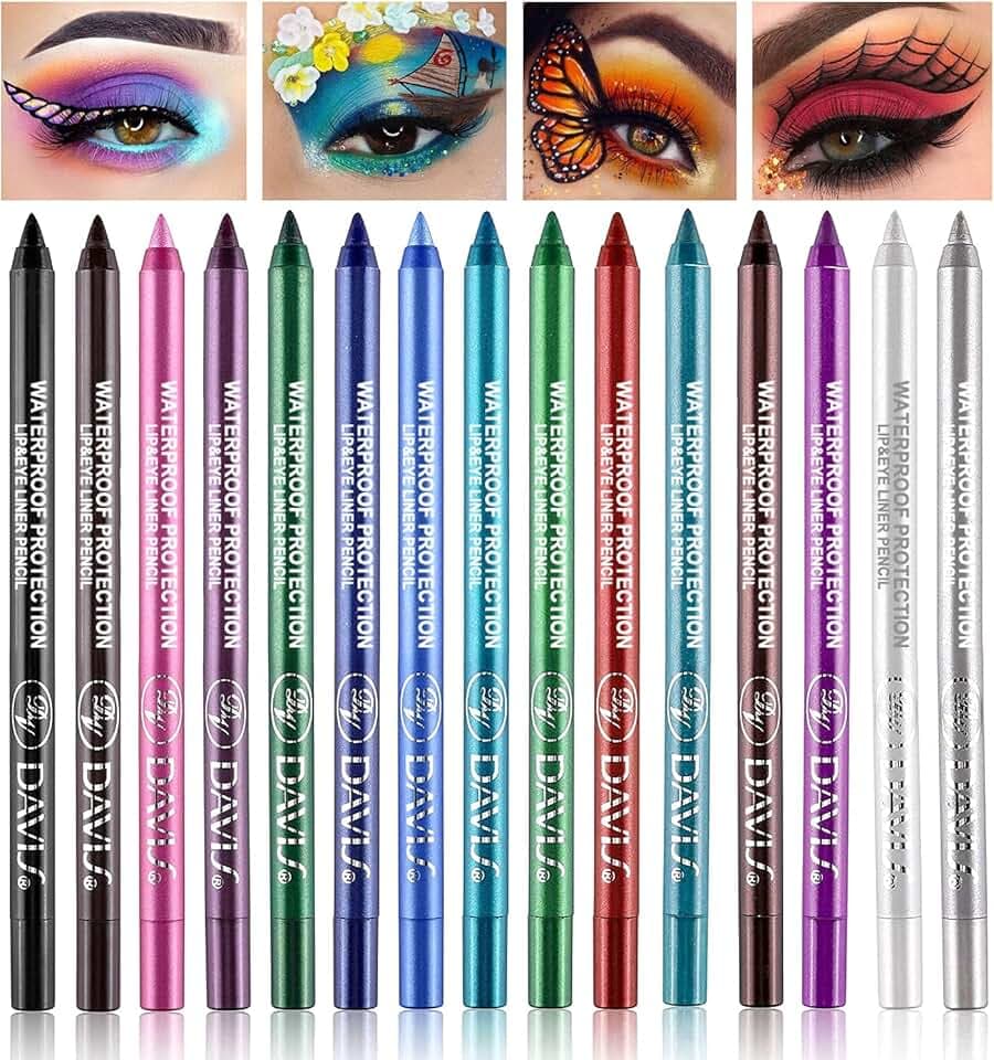 15 Colorful Eyeliner Pen Set