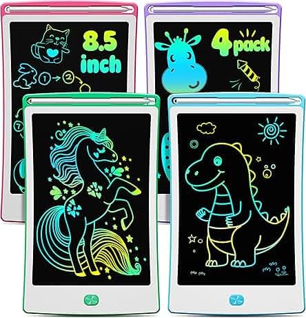 4 Pack LCD Writing Tablet, 8.5 Inch Colorful Toddlers Drawing Tablet for Kids, Creative Doodle Board Drawing Pad, Toy Birthday Gift for 3-6 Year Old Girls Boys