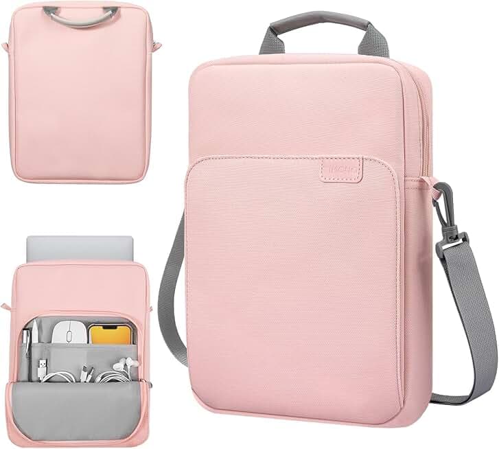 TiMOVO 9-11 Inch Tablet Sleeve Bag Carrying Case with Strap for iPad 11-inch A16 2025, iPad 10th Gen. 10.9", iPad 9th/8th/7th Gen. 10.2", iPad Air 11/5th/4th Gen. 10.9", Galaxy Tab A9 Plus 11", Pink
