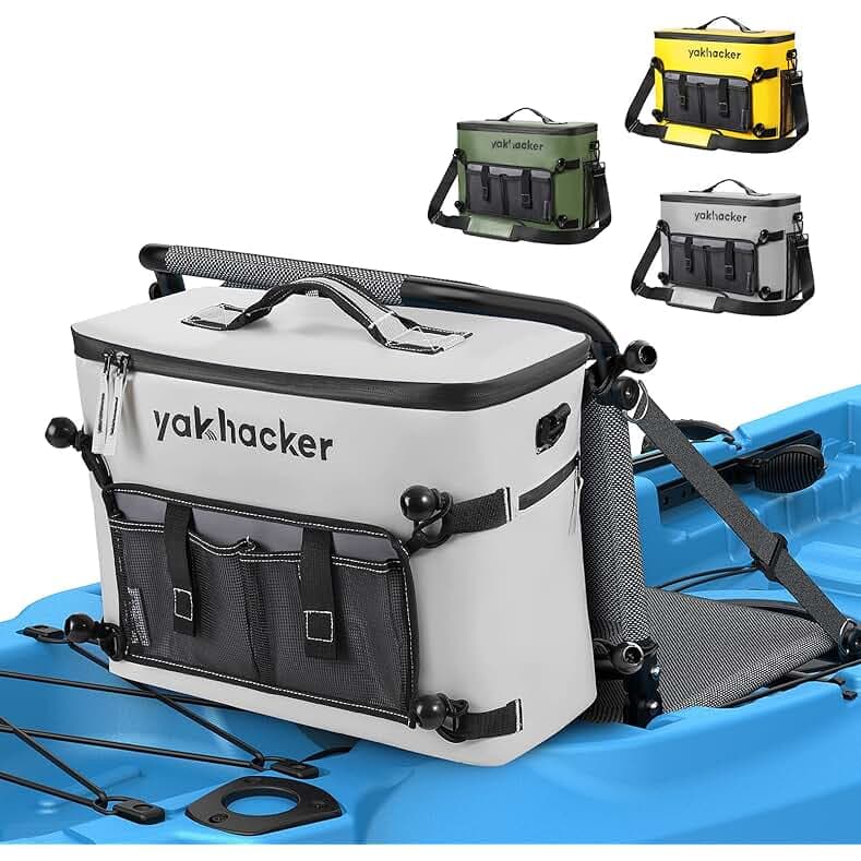 Kayak Cooler, Waterproof Seat Back Cooler for Kayaks with Lawn-Chair Style Seats, Kayak Accessories Cooler Bag, Portable Ice Chest Cooler for Kayaking, Travel, Lunch, Beaches &Trips