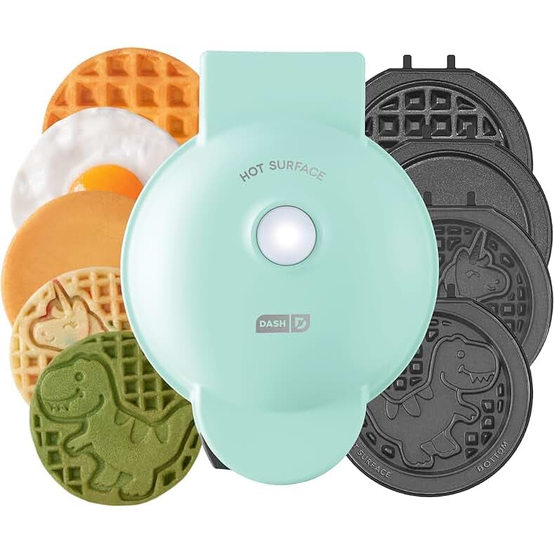 DASH Multimaker Mini System - Waffle Maker with Six 4” Removable Plates: Waffle Iron & Griddle
