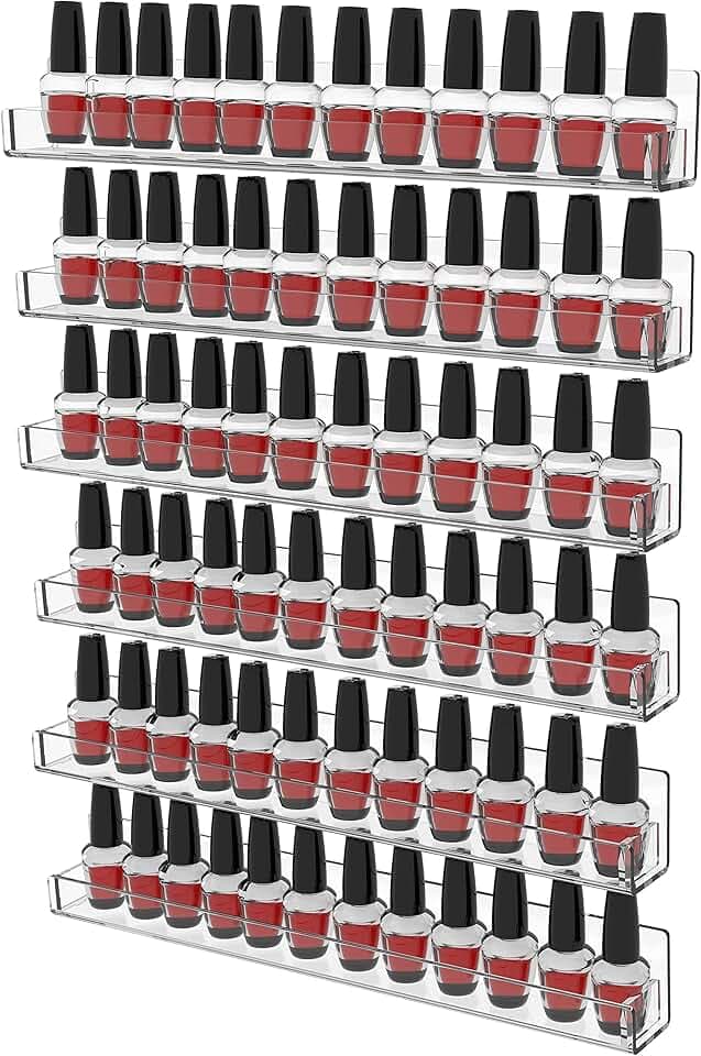 6 Pack Nail Polish Shelves for Wall